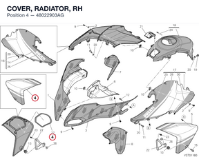COVER, RADIATOR, RH 48022903AG diagram position