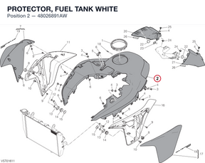 PROTECTOR, FUEL TANK WHITE 48026891AW diagram position