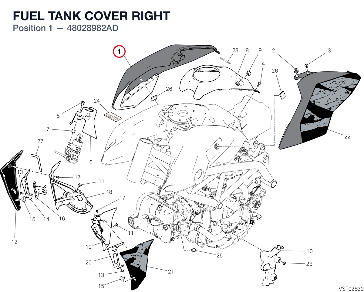 FUEL TANK COVER RIGHT 48028982AD diagram position