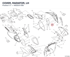 COVER, RADIATOR, LH 4802D311BB diagram position