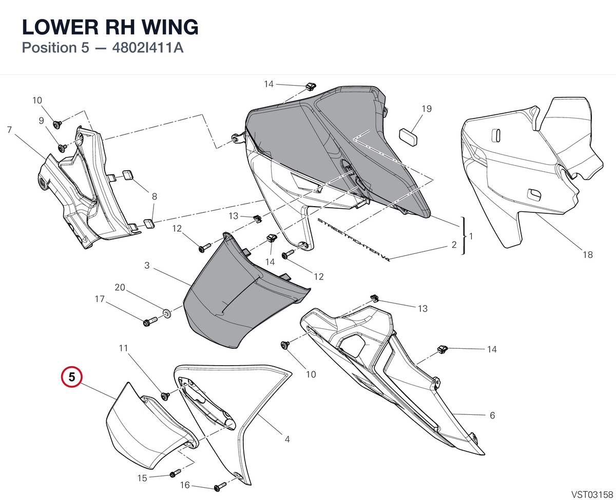 LOWER RH WING 4802I411A diagram position