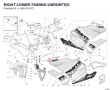 RIGHT LOWER FAIRING UNPAINTED
