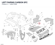 LEFT FAIRING CARBON SFC 48031762B diagram position