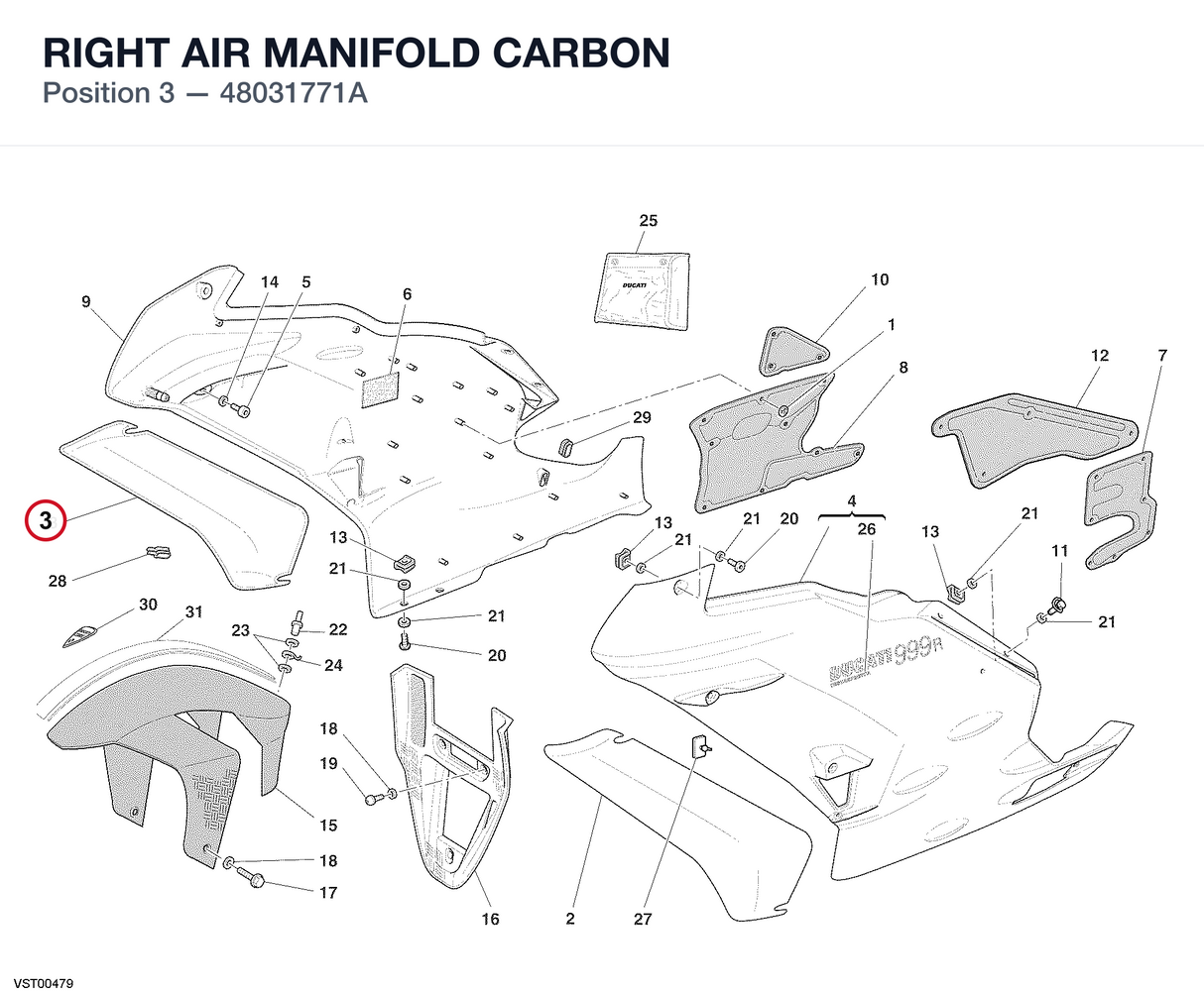 RIGHT AIR MANIFOLD CARBON