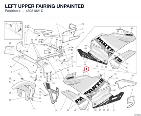 LEFT UPPER FAIRING UNPAINTED 48031821C diagram position