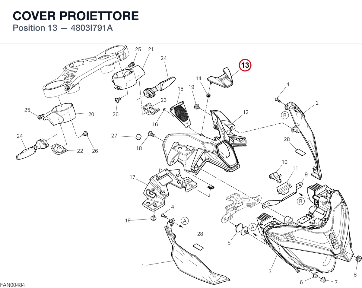 COVER PROIETTORE 4803I791A diagram position