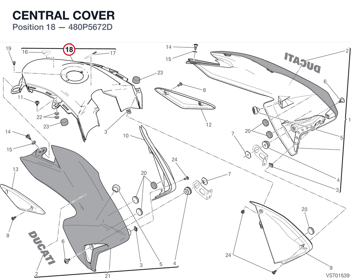 CENTRAL COVER 480P5672D diagram position