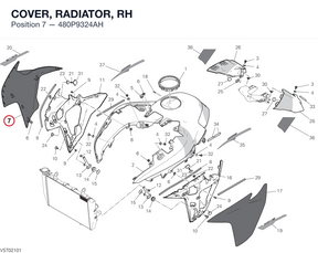 COVER, RADIATOR, RH 480P9324AH diagram position