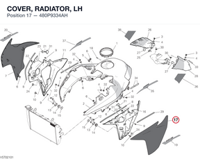COVER, RADIATOR, LH 480P9334AH diagram position