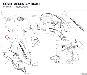 COVER ASSEMBLY RIGHT 480PC262AB diagram position