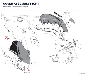 COVER ASSEMBLY RIGHT 480PC262AD diagram position