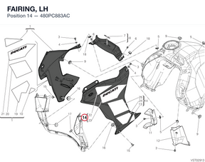 FAIRING, LH 480PC883AC diagram position