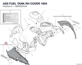 ASS FUEL TANK RH COVER 1904 480PD001AA diagram position