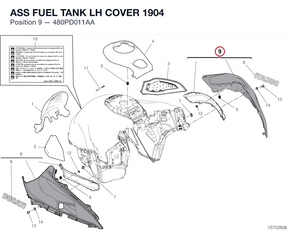 ASS FUEL TANK LH COVER 1904 480PD011AA diagram position