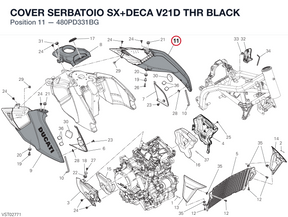 COVER SERBATOIO SX+DECA V21D THR BLACK 480PD331BG diagram position