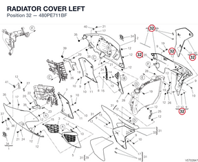 RADIATOR COVER LEFT 480PE711BF diagram position