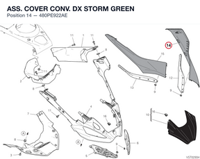 ASS. COVER CONV. DX STORM GREEN 480PE922AE diagram position