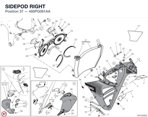 SIDEPOD RIGHT 480PG061AA diagram position