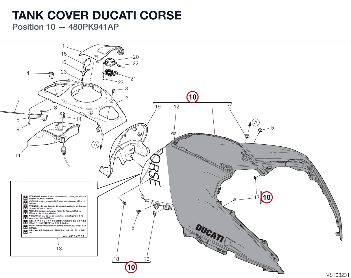 TANK COVER DUCATI CORSE