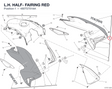 L.H. HALF- FAIRING RED 480T5701AA diagram position