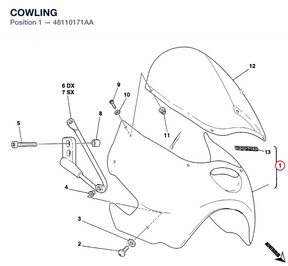 COWLING 48110171AA diagram position