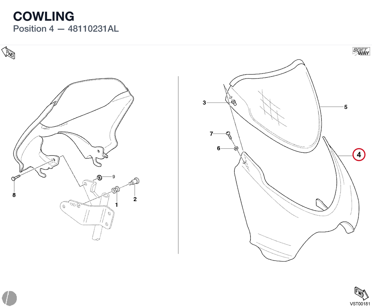 COWLING 48110231AL diagram position