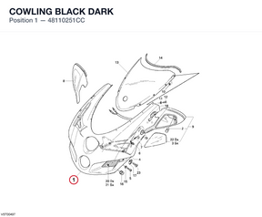COWLING BLACK DARK 48110251CC diagram position