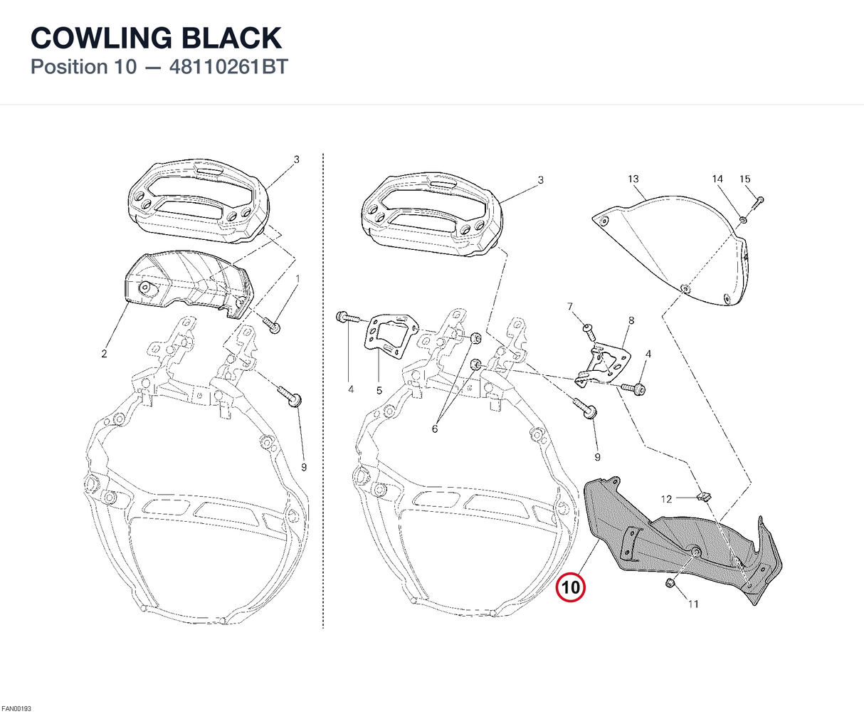 COWLING BLACK 48110261BT diagram position