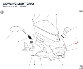 COWLING LIGHT GRAY 48110311AE diagram position