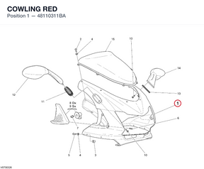 COWLING RED 48110311BA diagram position