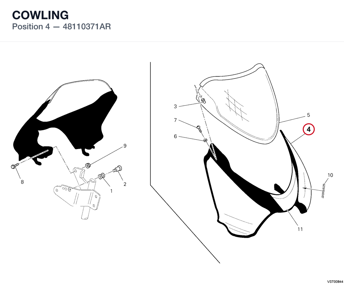 COWLING 48110371AR diagram position