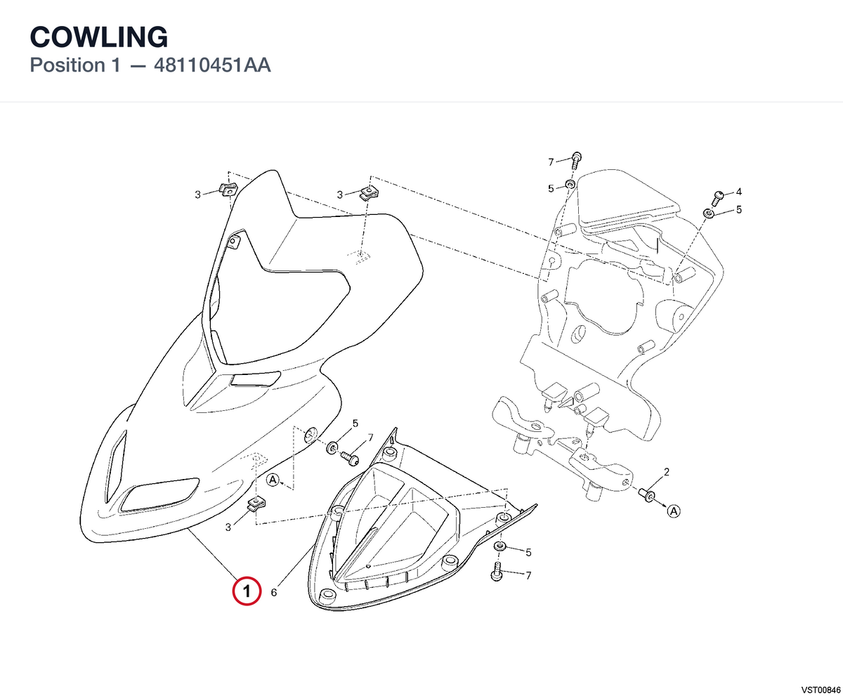 COWLING 48110451AA diagram position