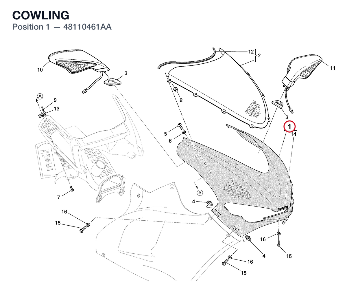 COWLING 48110461AA diagram position