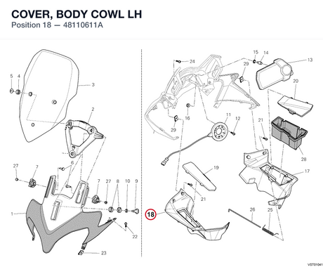 COVER, BODY COWL LH