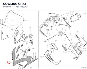 COWLING GRAY 48110802AF diagram position