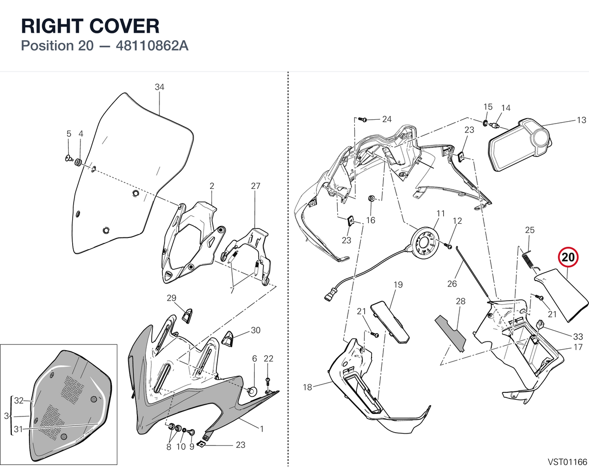 RIGHT COVER 48110862A diagram position