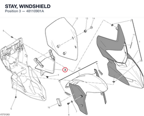 STAY, WINDSHIELD 48110901A diagram position