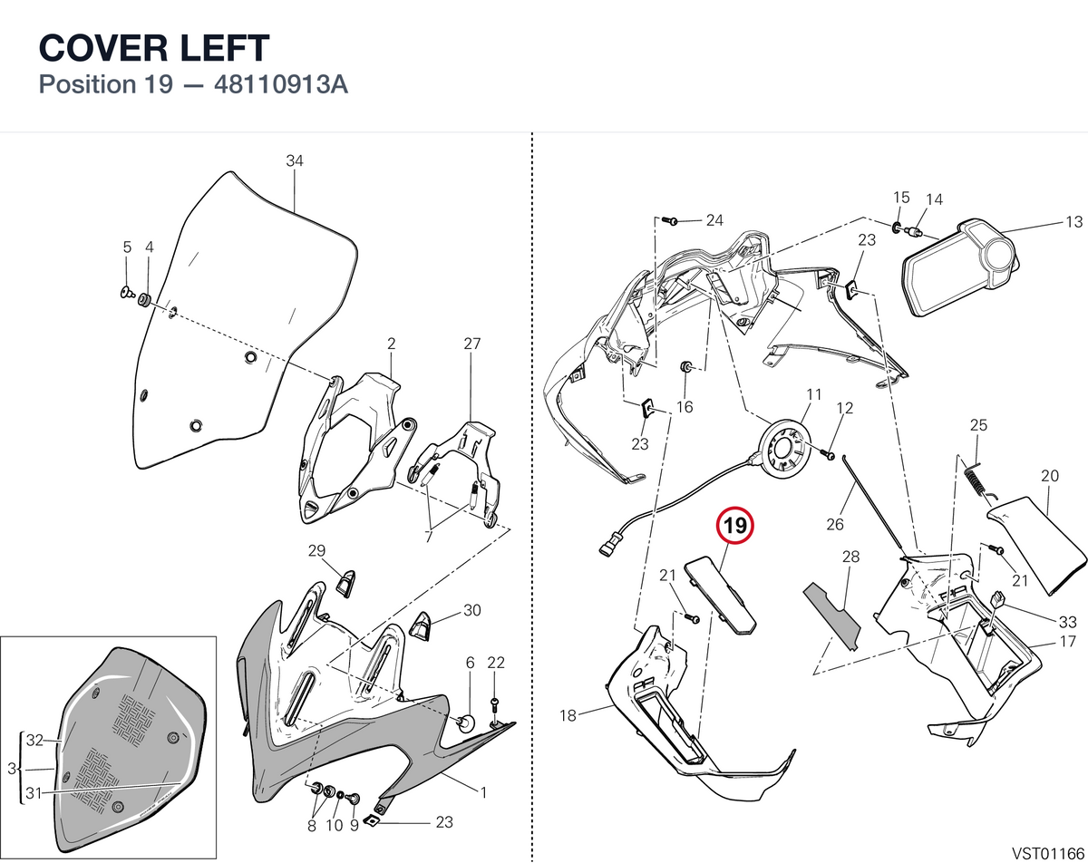 COVER LEFT 48110913A diagram position