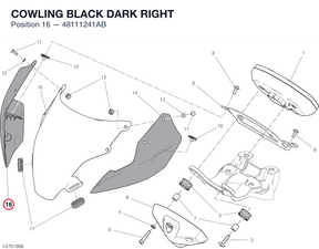 COWLING BLACK DARK RIGHT 48111241AB diagram position