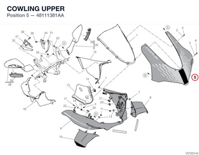 COWLING UPPER 48111381AA diagram position