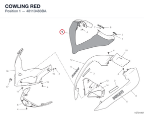 COWLING RED 48113483BA diagram position