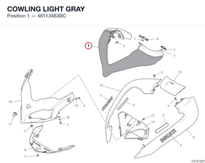 COWLING LIGHT GRAY 48113483BC diagram position