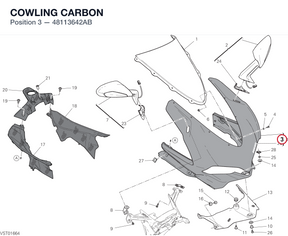 COWLING CARBON 48113642AB diagram position