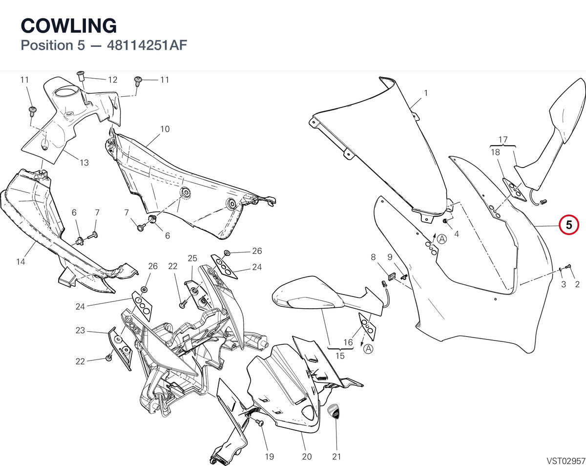 COWLING 48114251AF diagram position