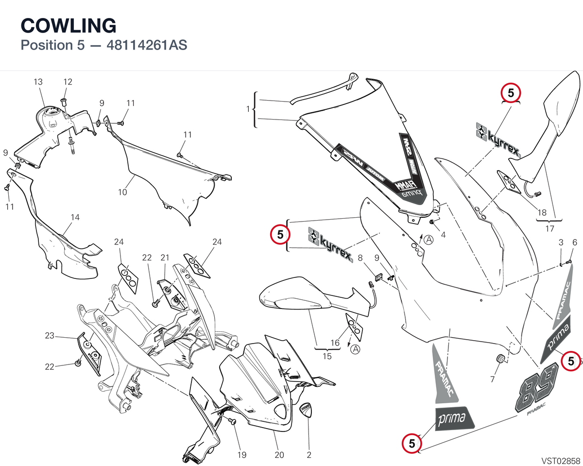 COWLING 48114261AS diagram position