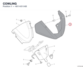 COWLING 48114311AB diagram position