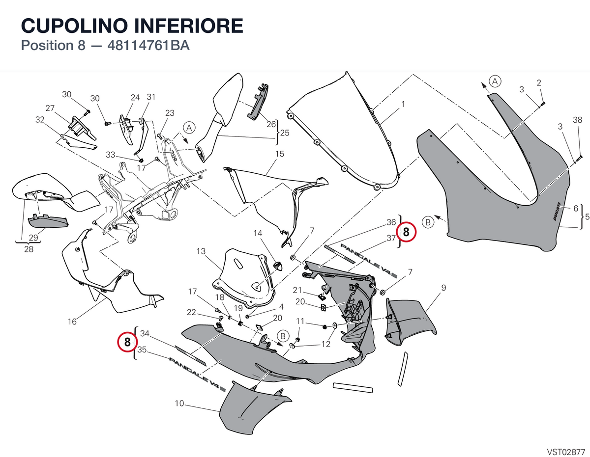 CUPOLINO INFERIORE 48114761BA diagram position