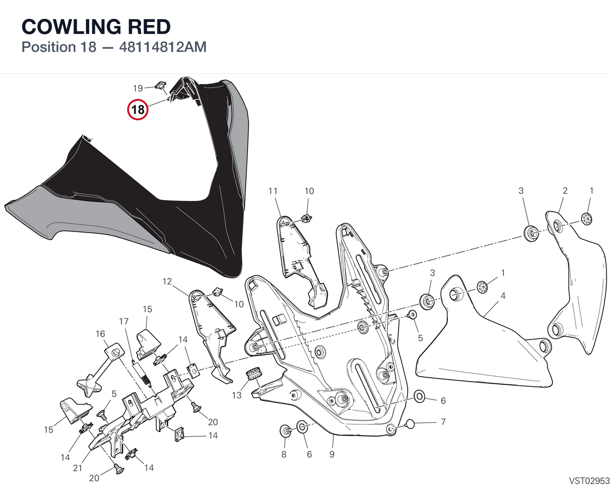 COWLING RED 48114812AM diagram position