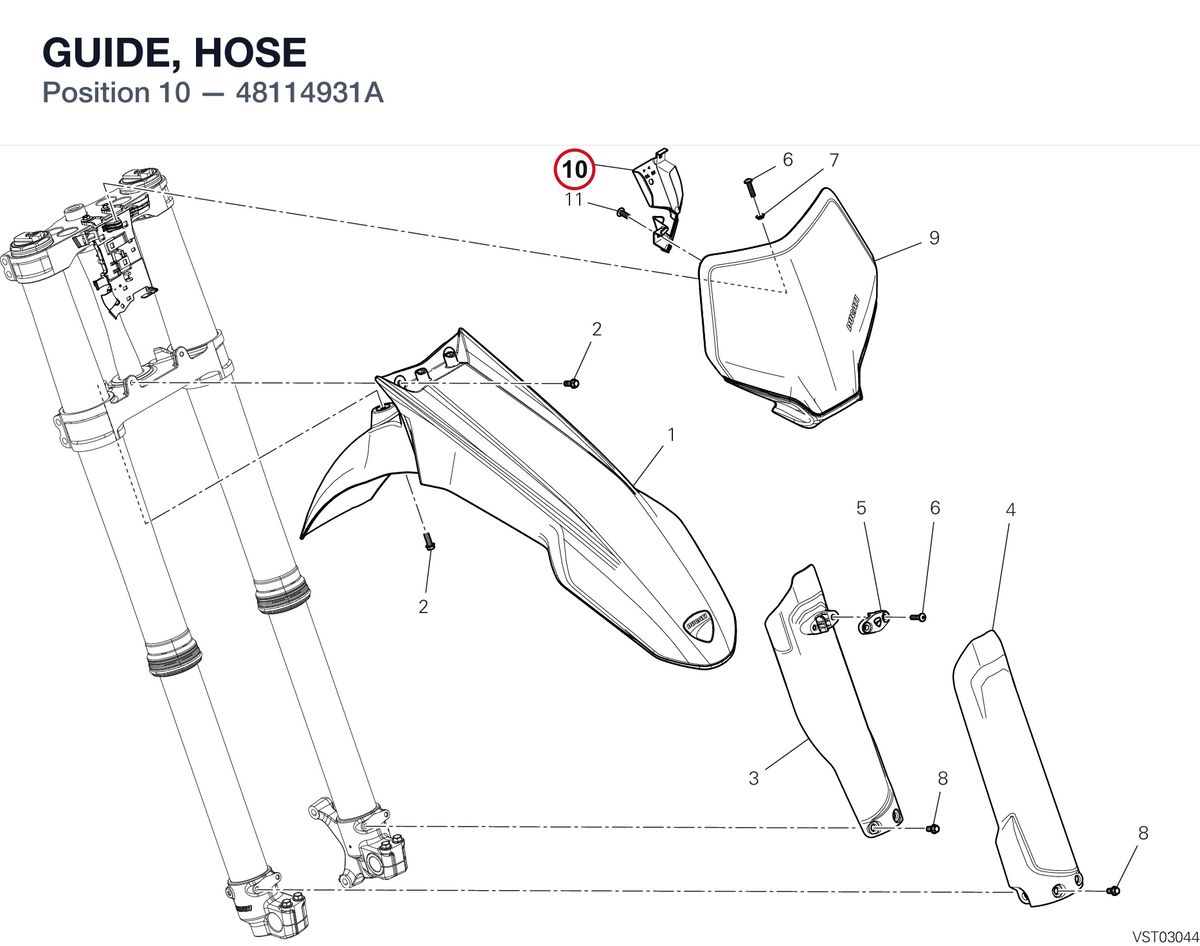 GUIDE, HOSE 48114931A diagram position
