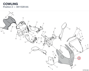 COWLING 48115261AA diagram position